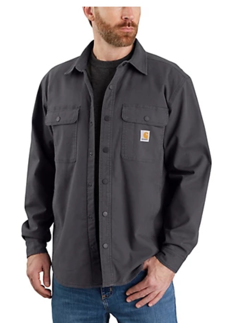 Carhartt Men's Rugged Flex Relaxed Fit Canvas Fleece-Lined jacket Large